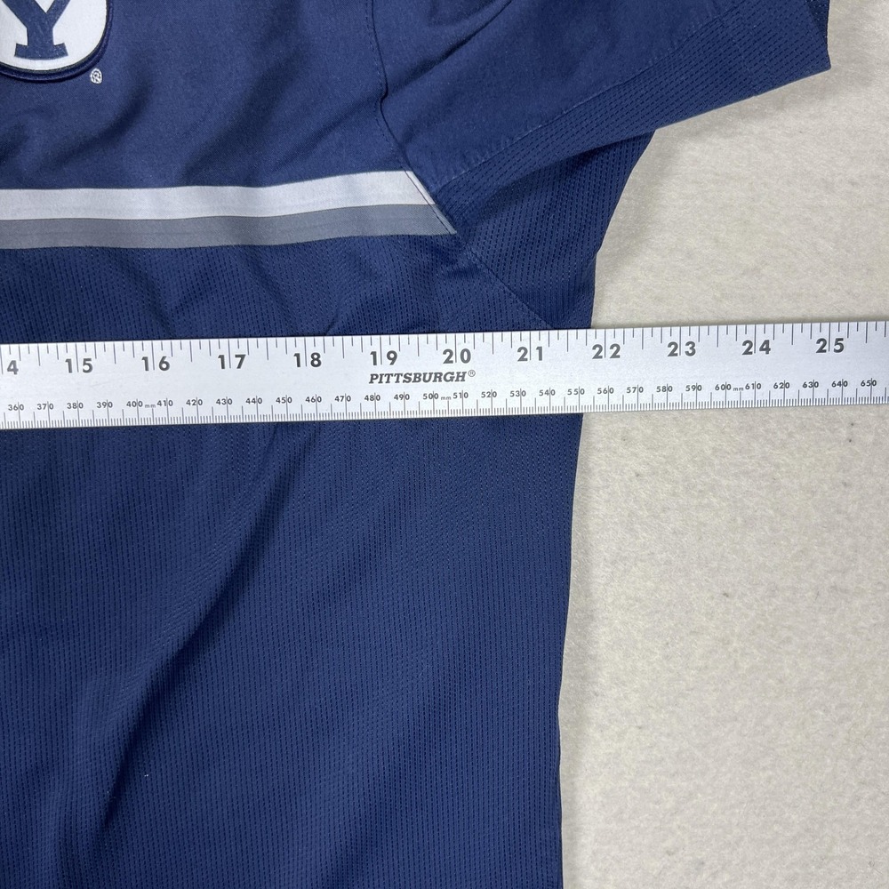 Nike BYU‎ Cougars Coaches Polo Mens Large Navy Blue Dri Fit Team Issued - Picture 5 of 8